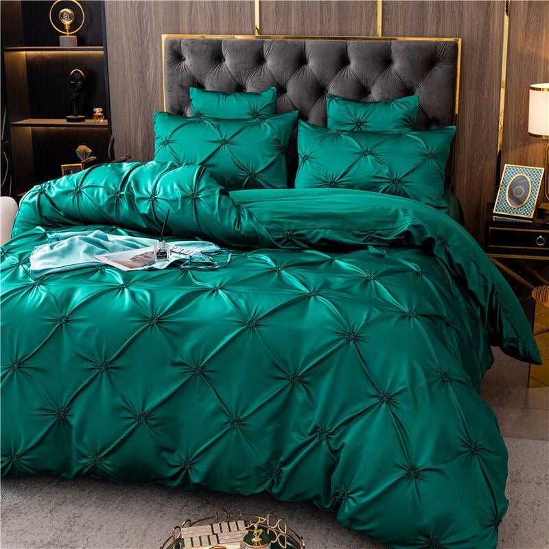 Luxurious Pinch Pleat Soft Microfiber Duvet Cover Bedding Set