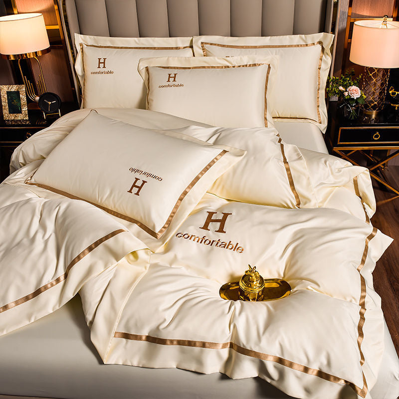 Comfortable Luxury Rich Silk Silky Soft Bedding Set