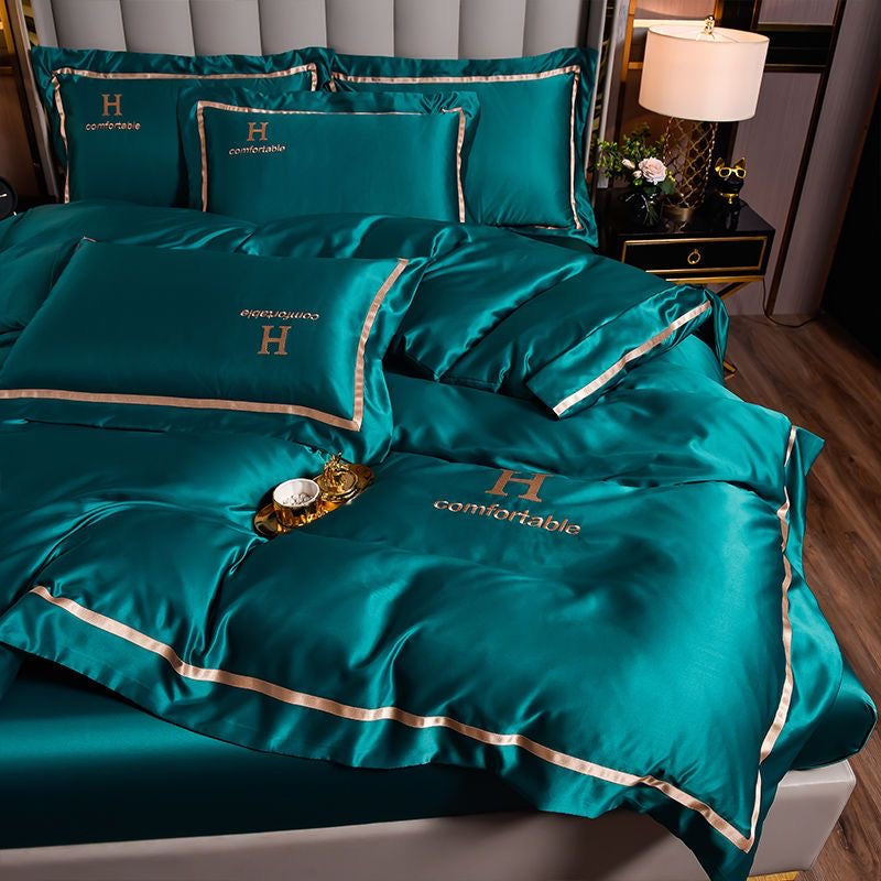 Comfortable Luxury Rich Silk Silky Soft Bedding Set