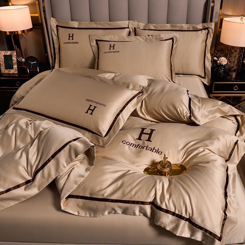 Comfortable Luxury Rich Silk Silky Soft Bedding Set