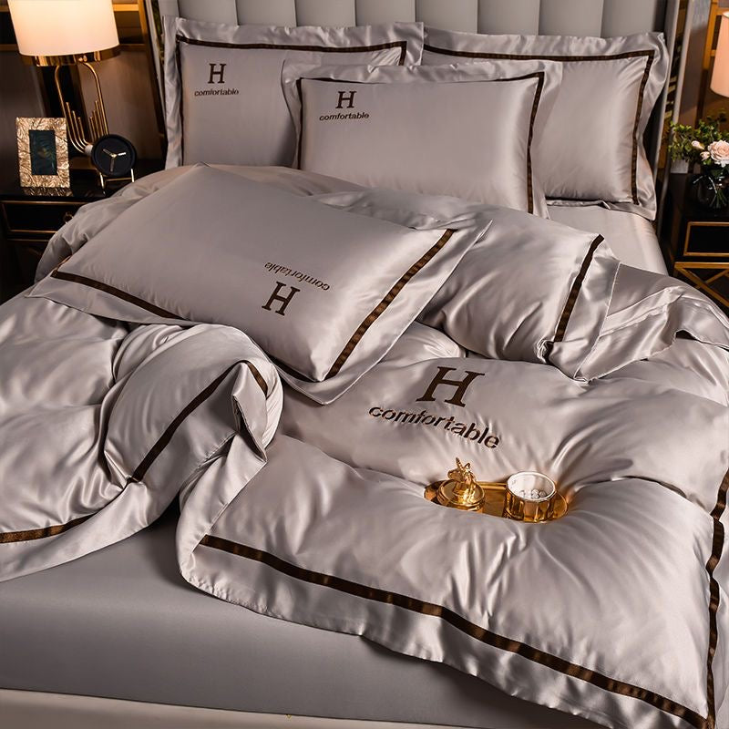 Comfortable Luxury Rich Silk Silky Soft Bedding Set