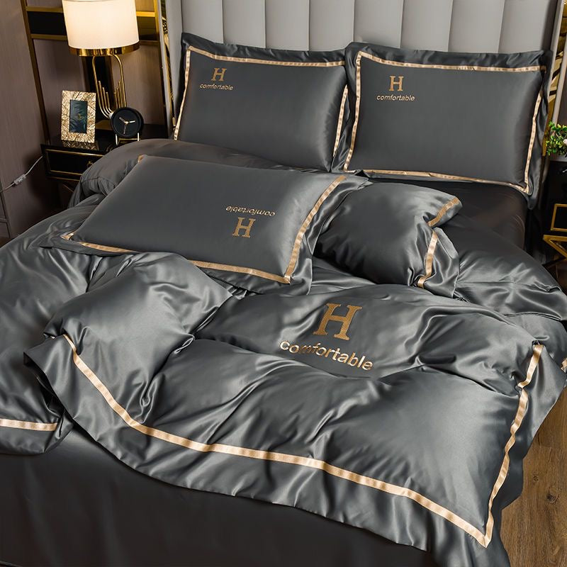 Comfortable Luxury Rich Silk Silky Soft Bedding Set