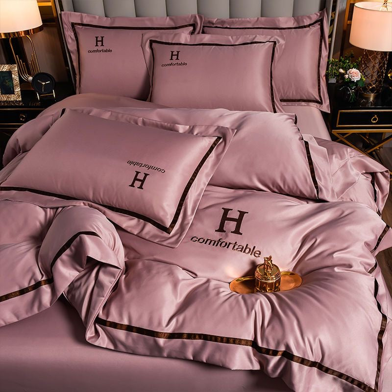 Comfortable Luxury Rich Silk Silky Soft Bedding Set