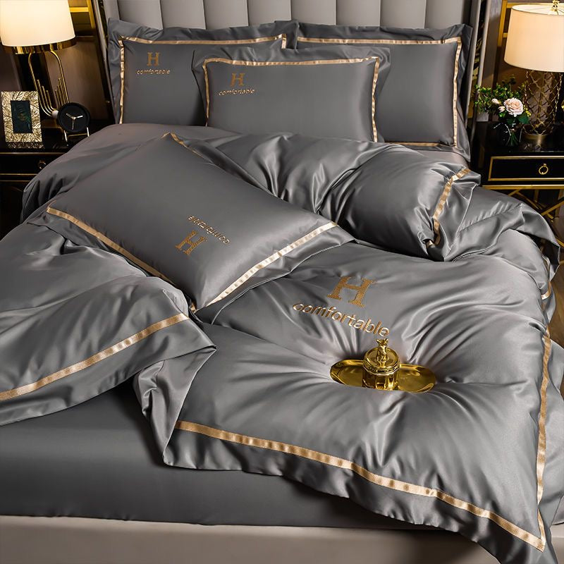 Comfortable Luxury Rich Silk Silky Soft Bedding Set