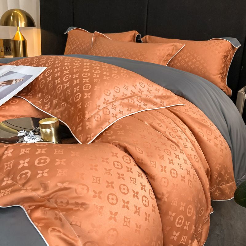 Luxury Fashion Rich Silk Silky Bedding Set