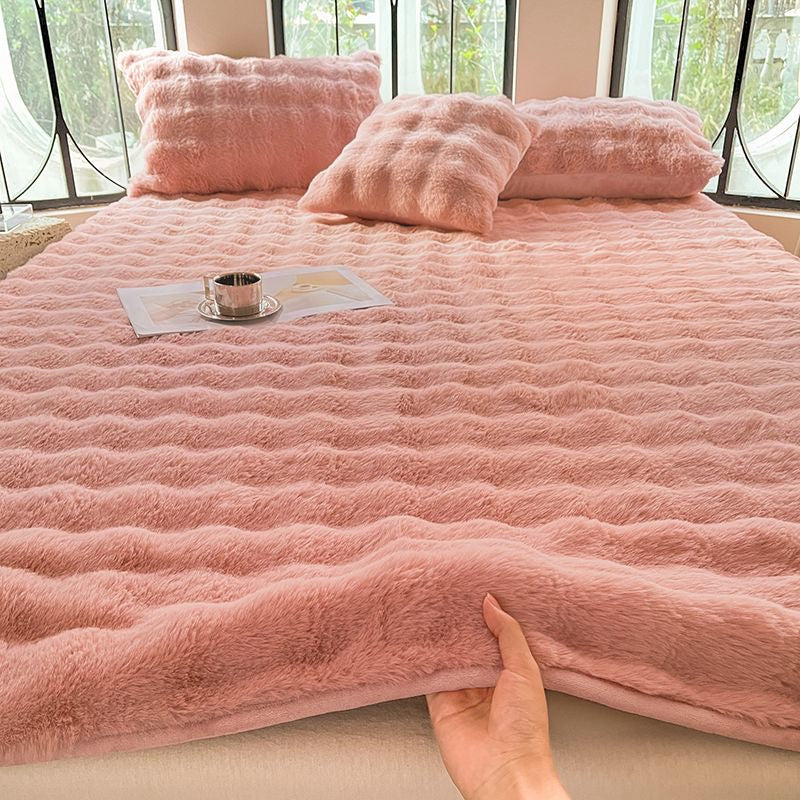 Ultra Soft Cozy Fleece Plush Warmth Fitted Bed Sheet Set